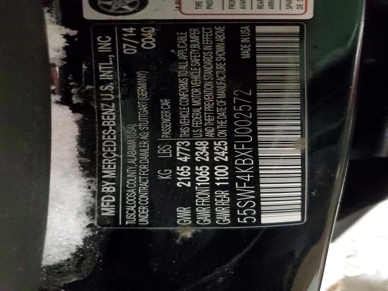 Aukcja sprzedaży 2015 Mercedes-benz C, vin: 55SWF4KBXFU002572, numer aukcji: 98649815