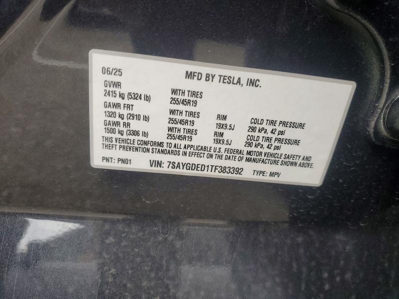 Продажа на аукционе авто 2026 Tesla Model Y, vin: 7SAYGDED1TF383392, номер лота: 98490415