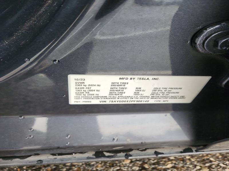 73663815 :رقم المزاد ، 7SAYGDEE2PF908149 vin ، 2023 Tesla Model Y مزاد بيع
