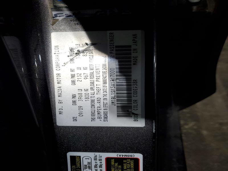 Aukcja sprzedaży 2010 Mazda 3, vin: JM1BL1SF5A1217000, numer aukcji: 74640865