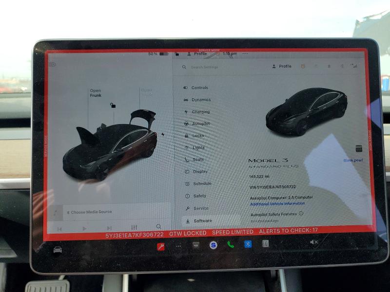 Aukcja sprzedaży 2019 Tesla Model 3, vin: 5YJ3E1EA7KF306722, numer aukcji: 72783725