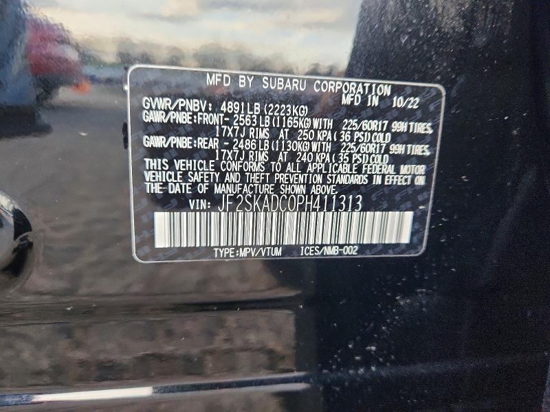Aukcja sprzedaży 2023 Subaru Forester, vin: JF2SKADC0PH411313, numer aukcji: 74493945