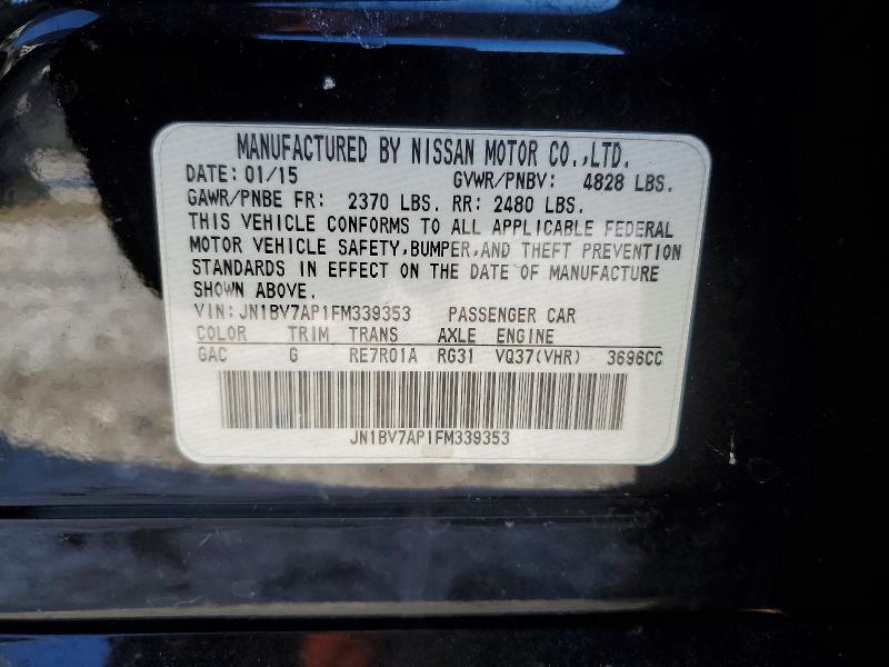 Aukcja sprzedaży 2015 Infiniti Q50, vin: JN1BV7AP1FM339353, numer aukcji: 74492615