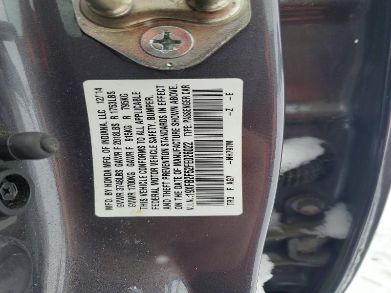 Продаж на аукціоні авто 2015 Honda Civic, vin: 19XFB2F52FE026022, номер лоту: 74471435