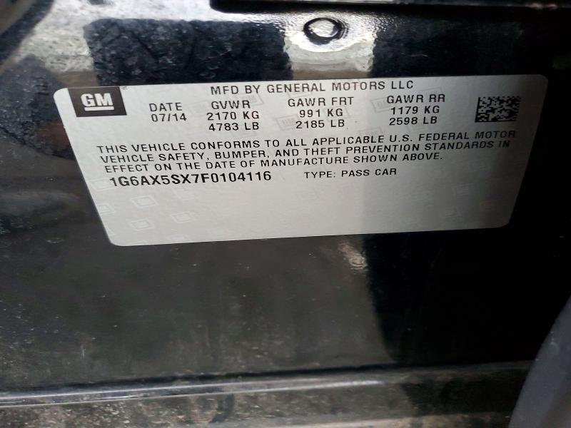 Aukcja sprzedaży 2015 Cadillac Cts Luxury, vin: 1G6AX5SX7F0104116, numer aukcji: 72871735