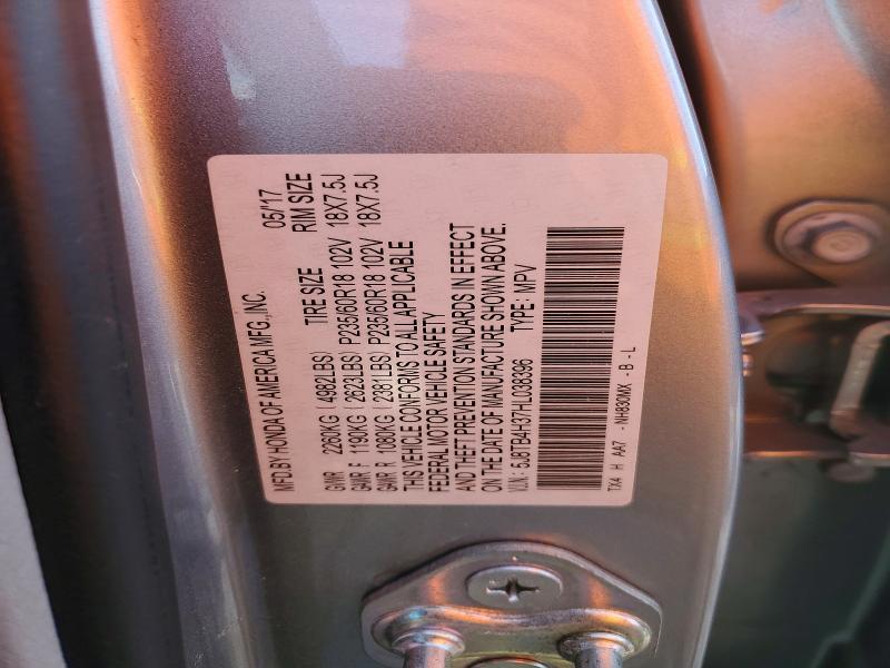 73545045 :رقم المزاد ، 5J8TB4H37HL038396 vin ، 2017 Acura Rdx مزاد بيع