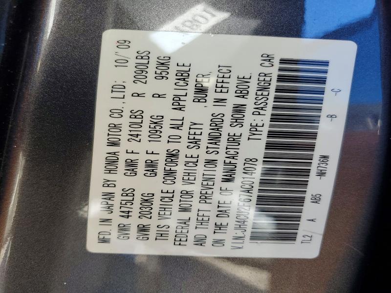 73729715 :رقم المزاد ، JH4CU2F67AC014078 vin ، 2010 Acura Tsx مزاد بيع