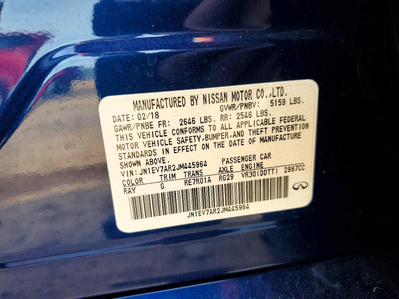 Продаж на аукціоні авто 2018 Infiniti Q50, vin: JN1EV7AR2JM445964, номер лоту: 98855215