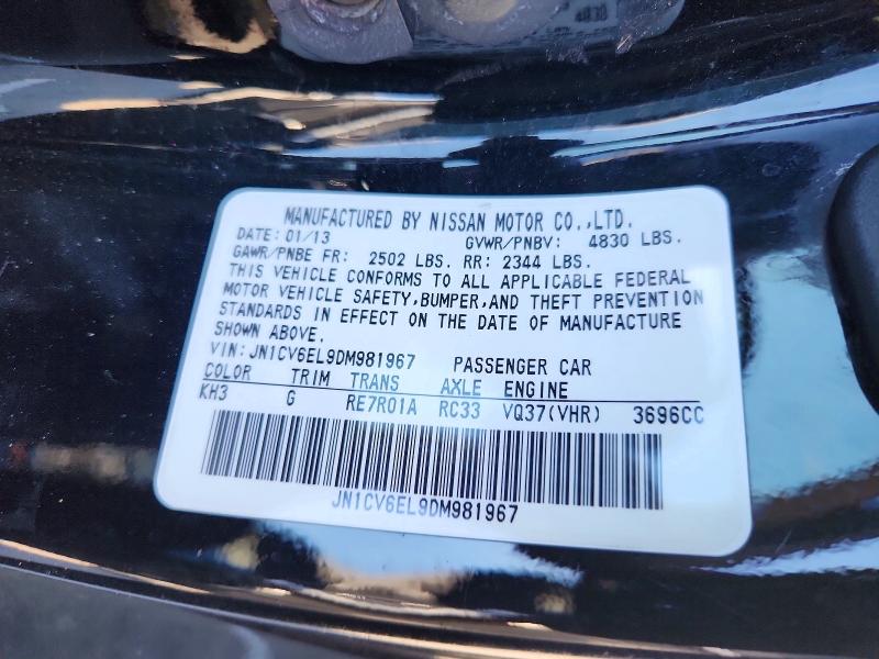 Продажа на аукционе авто 2013 Infiniti G37, vin: JN1CV6EL9DM981967, номер лота: 72283355