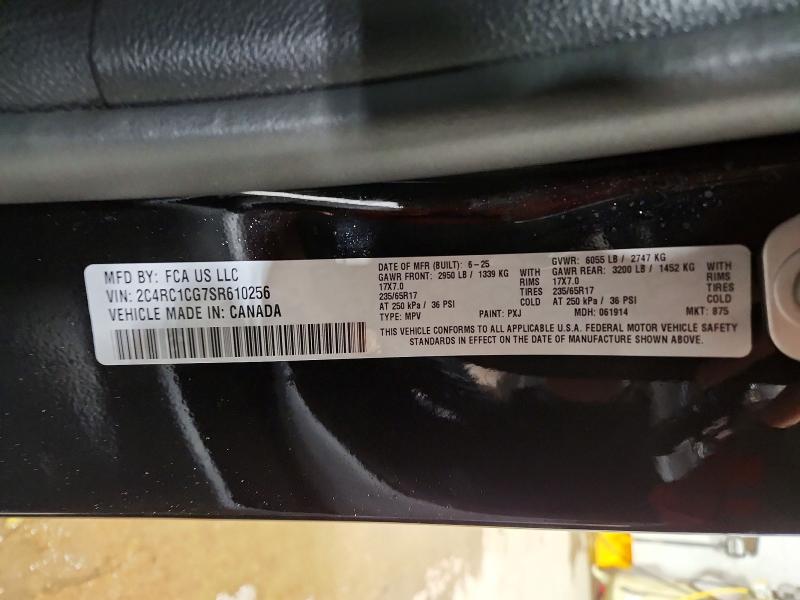 98307295 :رقم المزاد ، 2C4RC1CG7SR610256 vin ، 2025 Chrysler Voyager مزاد بيع