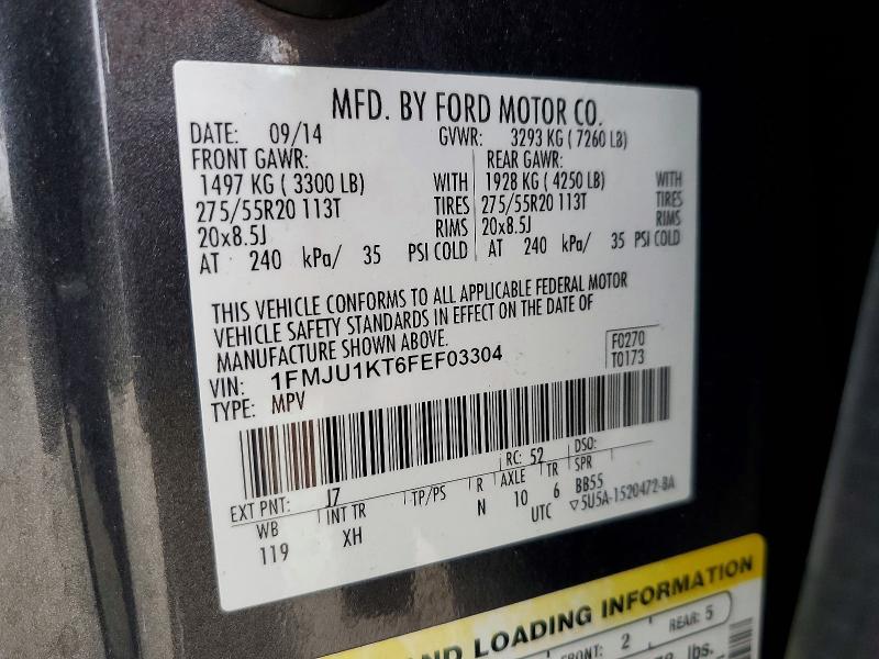 Продаж на аукціоні авто 2015 Ford Expedition, vin: 1FMJU1KT6FEF03304, номер лоту: 98447435