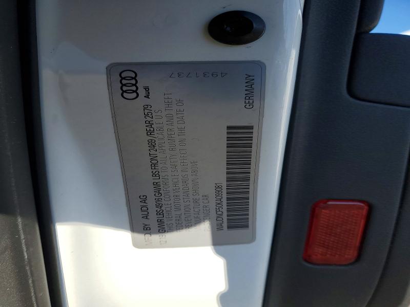 2019 Audi A5 მანქანა იყიდება აუქციონზე, vin: WAUDNCF50KA099081, აუქციონის ნომერი: 74908195