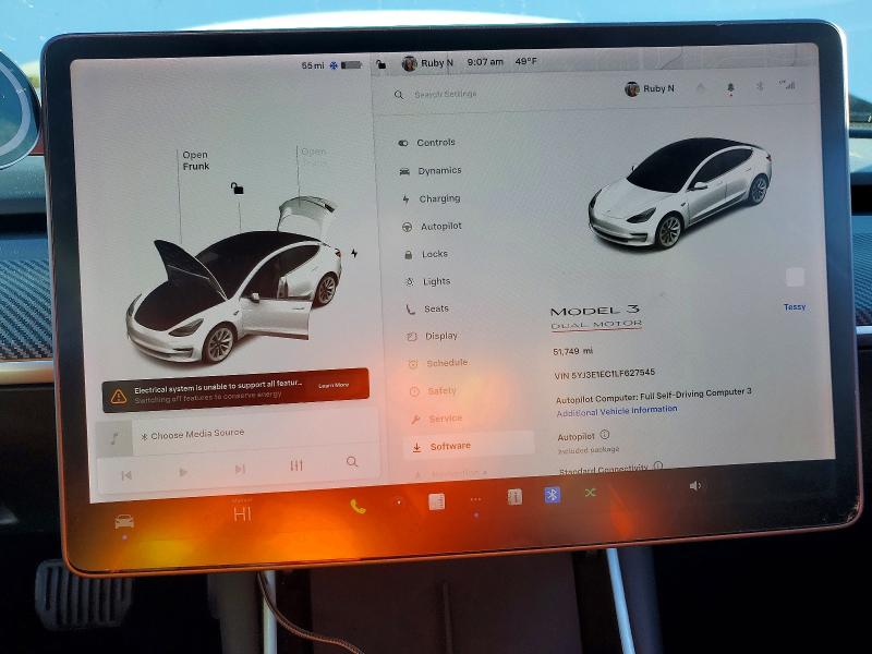 72856465 :رقم المزاد ، 5YJ3E1EC1LF627545 vin ، 2020 Tesla Model 3 مزاد بيع