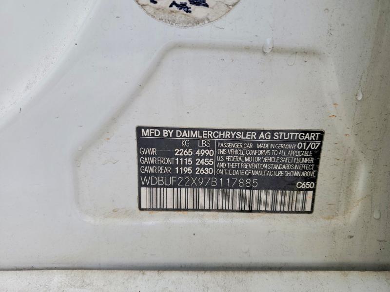 Продажа на аукционе авто 2007 Mercedes-benz E, vin: WDBUF22X97B117885, номер лота: 72834905
