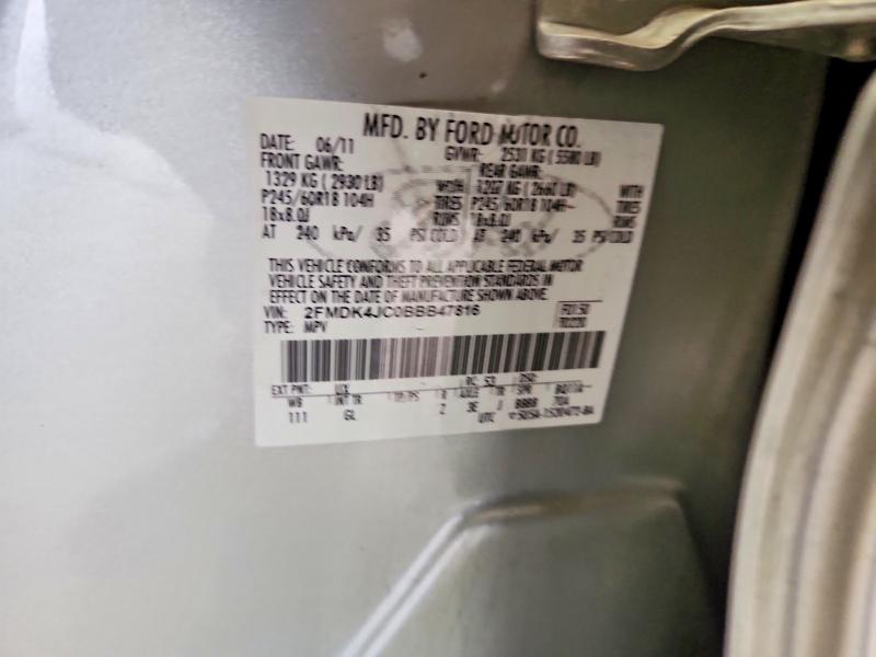 74363225 :رقم المزاد ، 2FMDK4JC0BBB47816 vin ، 2011 Ford Edge مزاد بيع