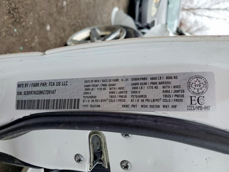 Продажа на аукционе авто 2021 Ram 1500 Class, vin: 3C6RR7KG0MG709147, номер лота: 72948725