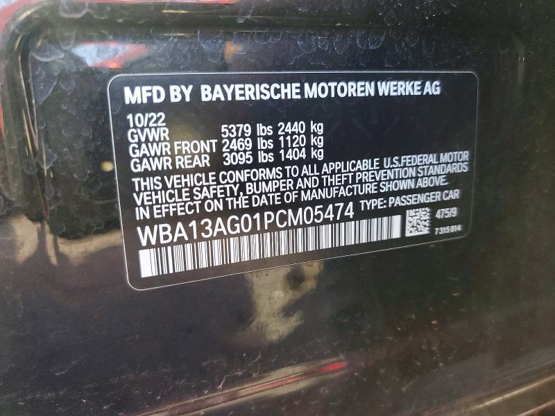 2023 Bmw 530e მანქანა იყიდება აუქციონზე, vin: WBA13AG01PCM05474, აუქციონის ნომერი: 74578855