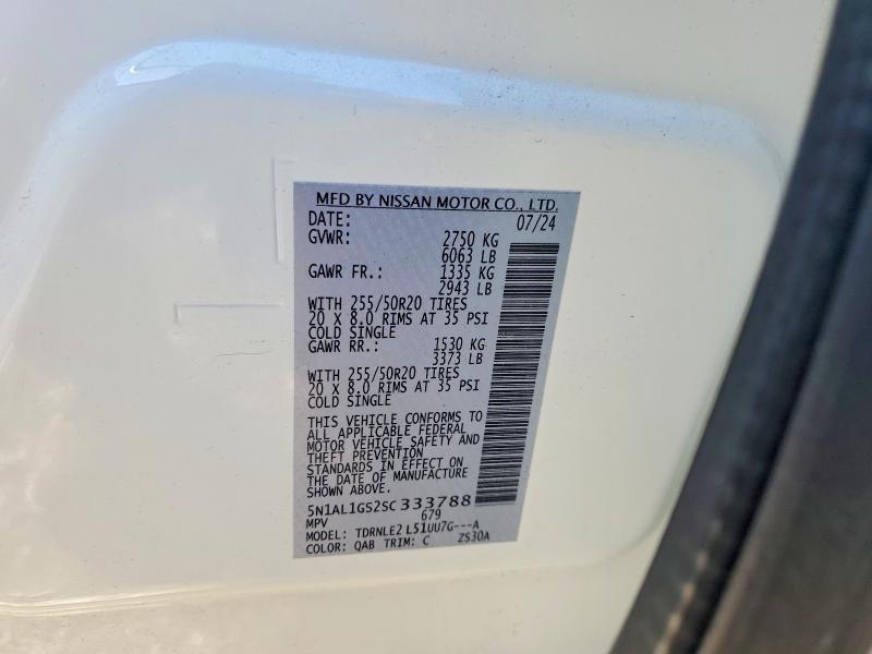2025 Infiniti Qx60 Senso მანქანა იყიდება აუქციონზე, vin: 5N1AL1GS2SC333788, აუქციონის ნომერი: 75229395