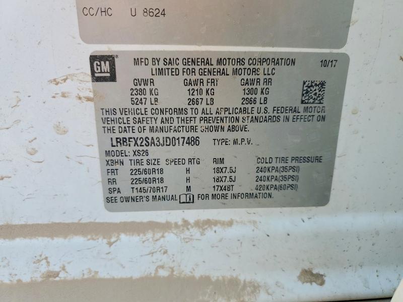 Aukcja sprzedaży 2018 Buick Envision, vin: LRBFX2SA3JD017486, numer aukcji: 74208205