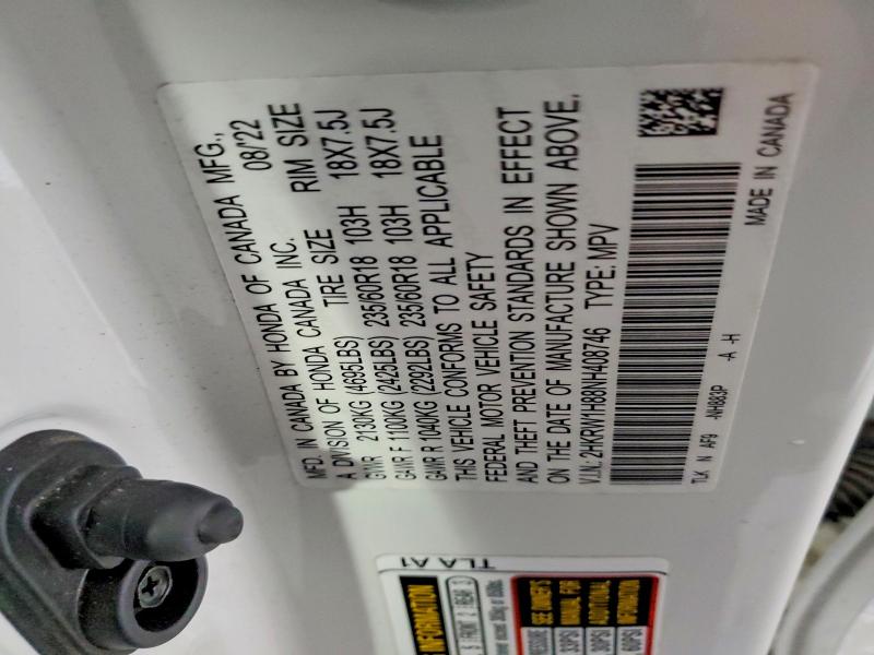 98904355 :رقم المزاد ، 2HKRW1H88NH408746 vin ، 2022 Honda Cr-v مزاد بيع