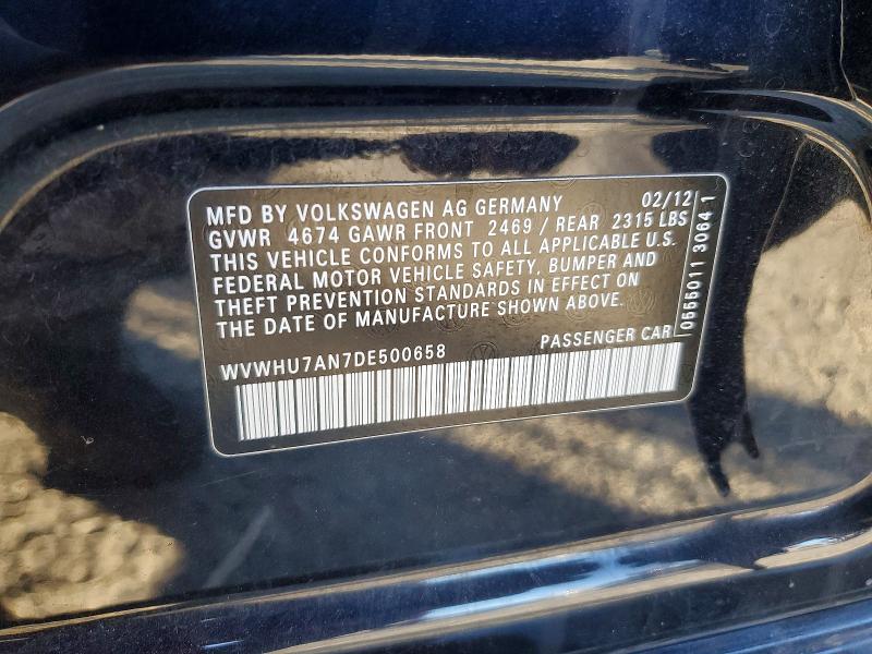 Aukcja sprzedaży 2013 Volkswagen Cc, vin: WVWHU7AN7DE500658, numer aukcji: 72790625