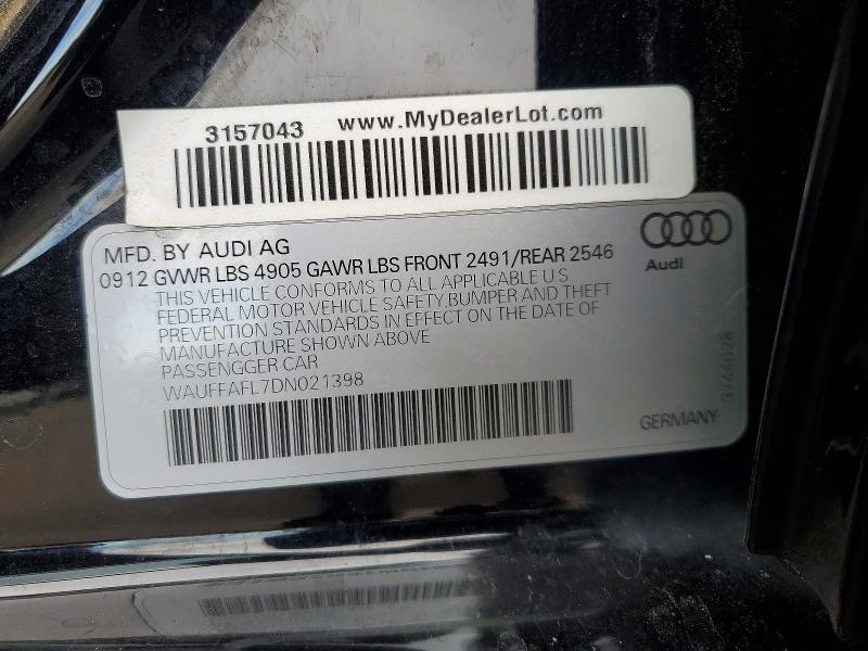 Продажа на аукционе авто 2013 Audi A4, vin: WAUFFAFL7DN021398, номер лота: 73604505