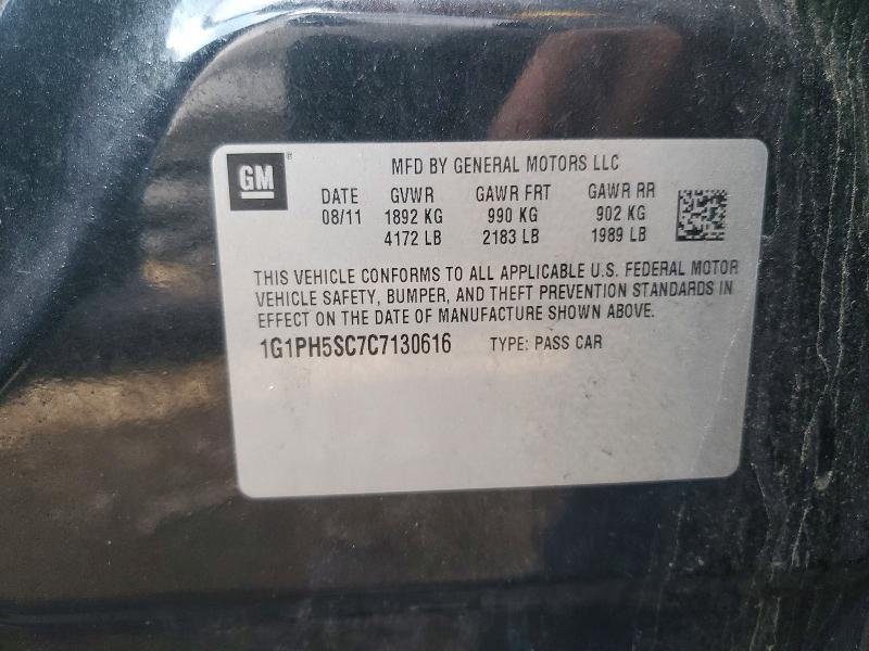 Aukcja sprzedaży 2012 Chevrolet Cruze, vin: 1G1PH5SC7C7130616, numer aukcji: 99873325