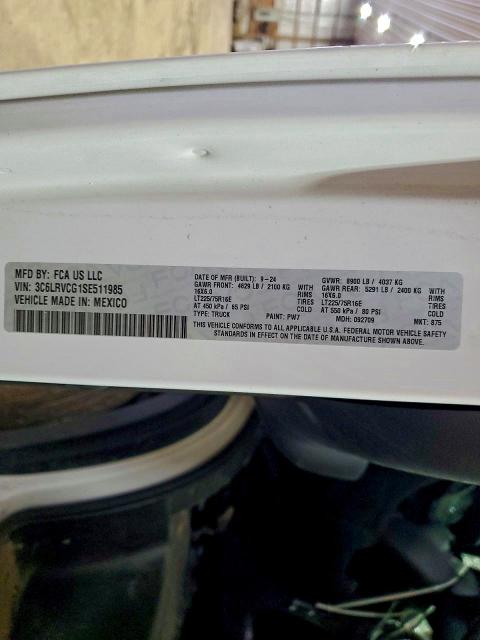 Aukcja sprzedaży 2025 Ram Promaster, vin: 3C6LRVCG1SE511985, numer aukcji: 74166055