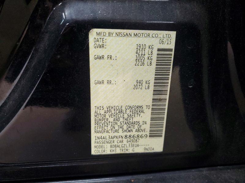 Aukcja sprzedaży 2015 Nissan Altima, vin: 1N4AL3APXFN886869, numer aukcji: 97841415