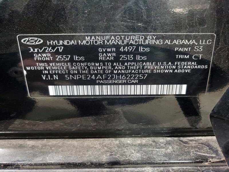 Aukcja sprzedaży 2018 Hyundai Sonata, vin: 5NPE24AF2JH622257, numer aukcji: 73288885