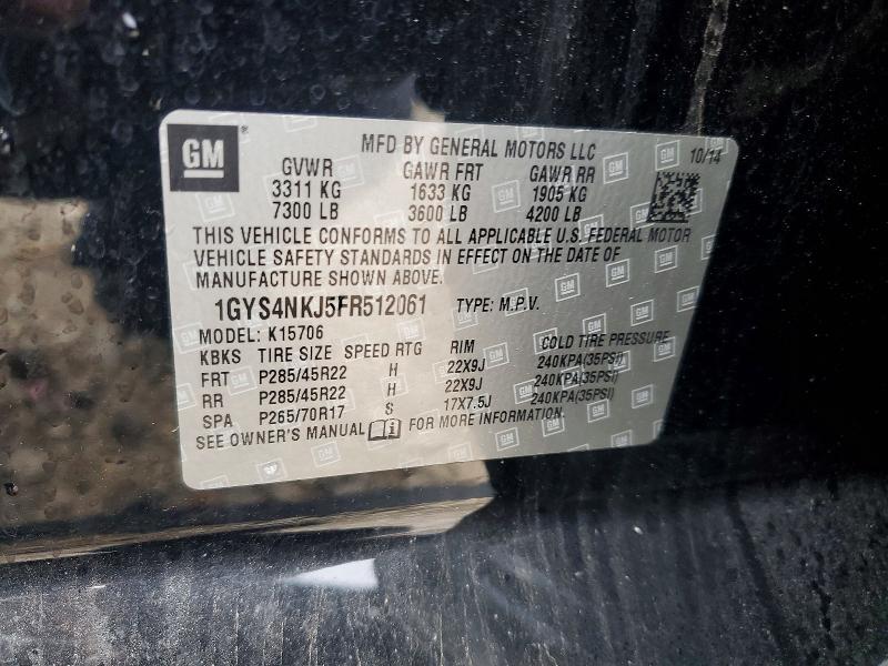 Продажа на аукционе авто 2015 Cadillac Escalade P, vin: 1GYS4NKJ5FR512061, номер лота: 72705555