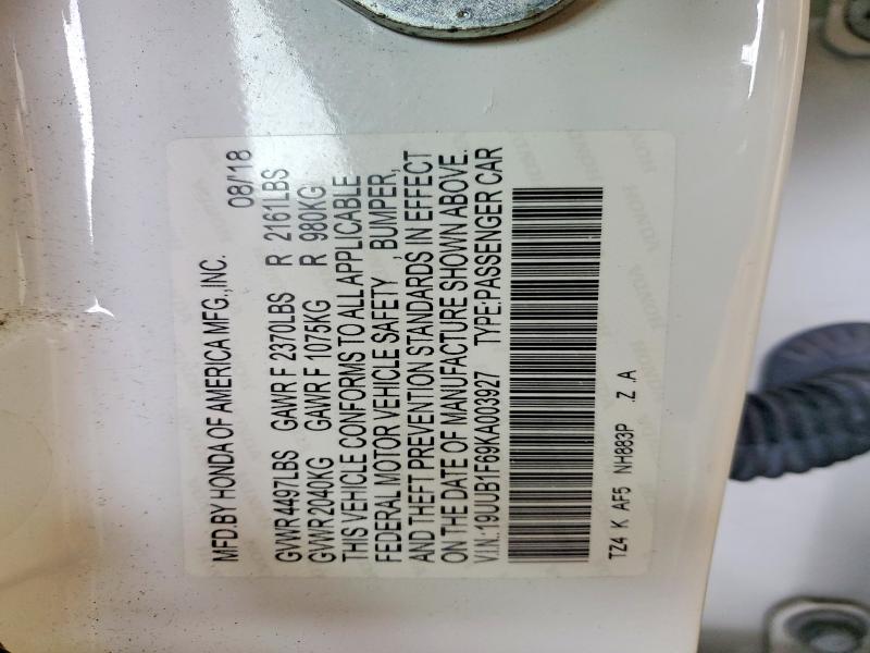 Aukcja sprzedaży 2019 Acura Tlx, vin: 19UUB1F69KA003927, numer aukcji: 72333355