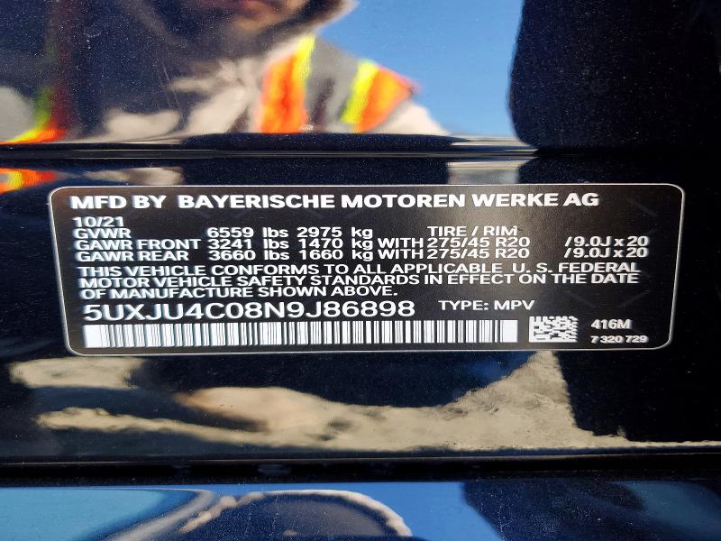 Продажа на аукционе авто 2022 Bmw X5, vin: 5UXJU4C08N9J86898, номер лота: 74468865