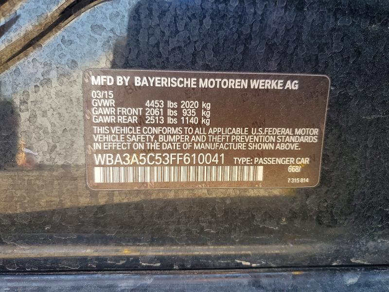 Aukcja sprzedaży 2015 Bmw 328, vin: WBA3A5C53FF610041, numer aukcji: 98672835