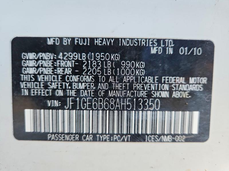 Продажа на аукционе авто 2010 Subaru Impreza 2., vin: JF1GE6B68AH513350, номер лота: 73330985