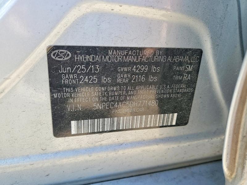 73179585 :رقم المزاد ، 5NPEC4AC5DH771480 vin ، 2013 Hyundai Sonata مزاد بيع