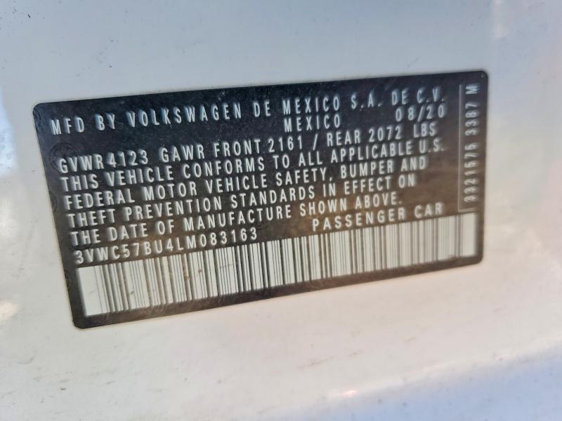 73927945 :رقم المزاد ، 3VWC57BU4LM083163 vin ، 2020 Volkswagen Jetta مزاد بيع