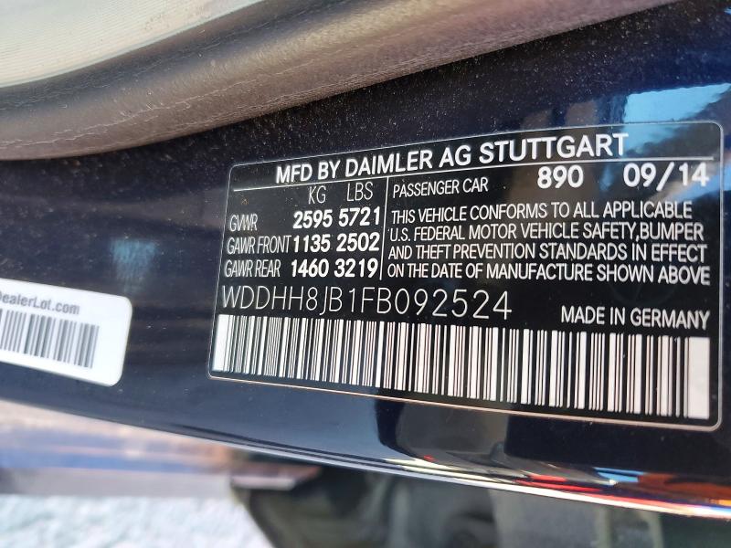 Aukcja sprzedaży 2015 Mercedes-benz E, vin: WDDHH8JB1FB092524, numer aukcji: 73921485