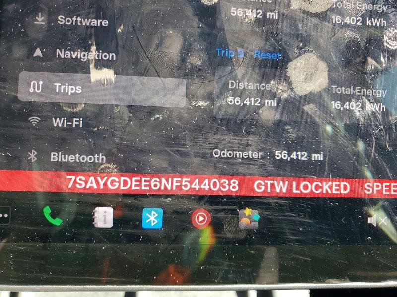73699815 :رقم المزاد ، 7SAYGDEE6NF544038 vin ، 2022 Tesla Model Y مزاد بيع