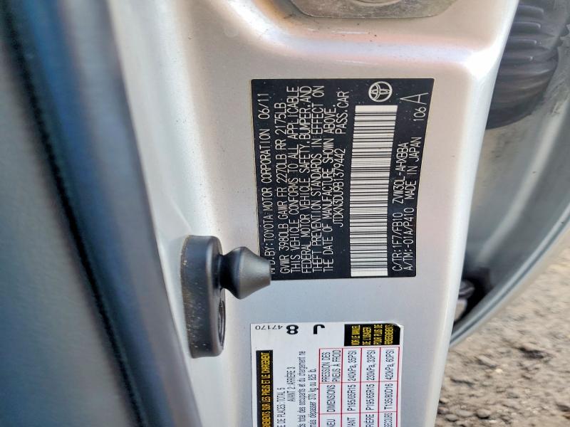 Auction sale of the 2011 Toyota Prius, vin: JTDKN3DU9B1379442, lot number: 99739515