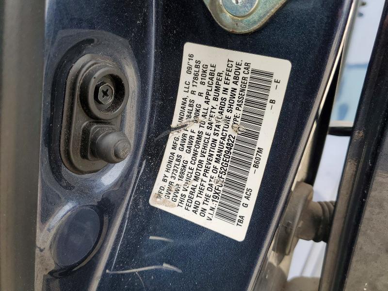 73550755 :رقم المزاد ، 19XFC2F52GE094822 vin ، 2016 Honda Civic Lx مزاد بيع