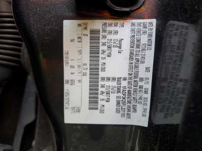 2015 Ford Focus მანქანა იყიდება აუქციონზე, vin: 1FADP3K25FL221183, აუქციონის ნომერი: 72214195