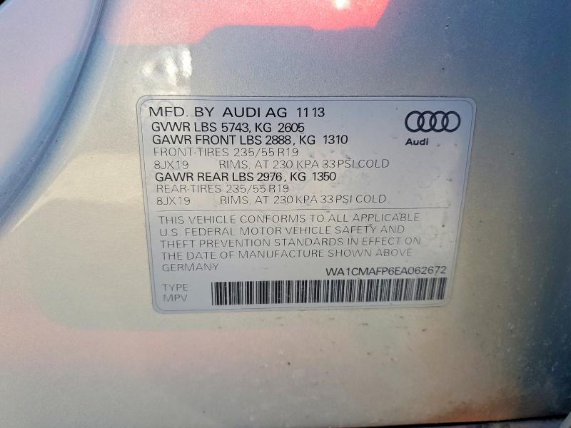 Продаж на аукціоні авто 2014 Audi Q5 Tdi Pre, vin: WA1CMAFP6EA062672, номер лоту: 74601655