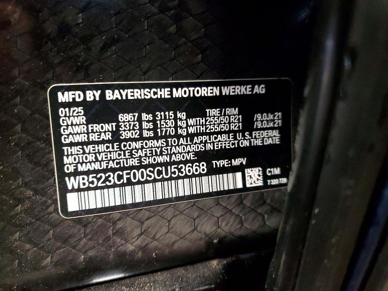 Aukcja sprzedaży 2025 Bmw Ix, vin: WB523CF00SCU53668, numer aukcji: 72561595