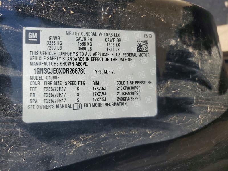 Продаж на аукціоні авто 2013 Chevrolet Suburban, vin: 1GNSCJE0XDR266780, номер лоту: 75501825