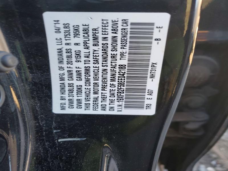 72605495 :رقم المزاد ، 19XFB2F58EE042188 vin ، 2014 Honda Civic مزاد بيع