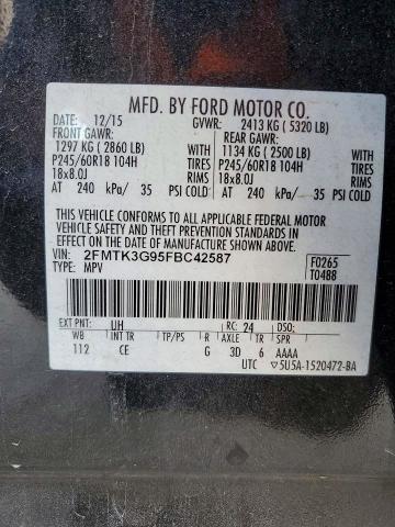 2015 Ford Edge Se მანქანა იყიდება აუქციონზე, vin: 2FMTK3G95FBC42587, აუქციონის ნომერი: 72279045