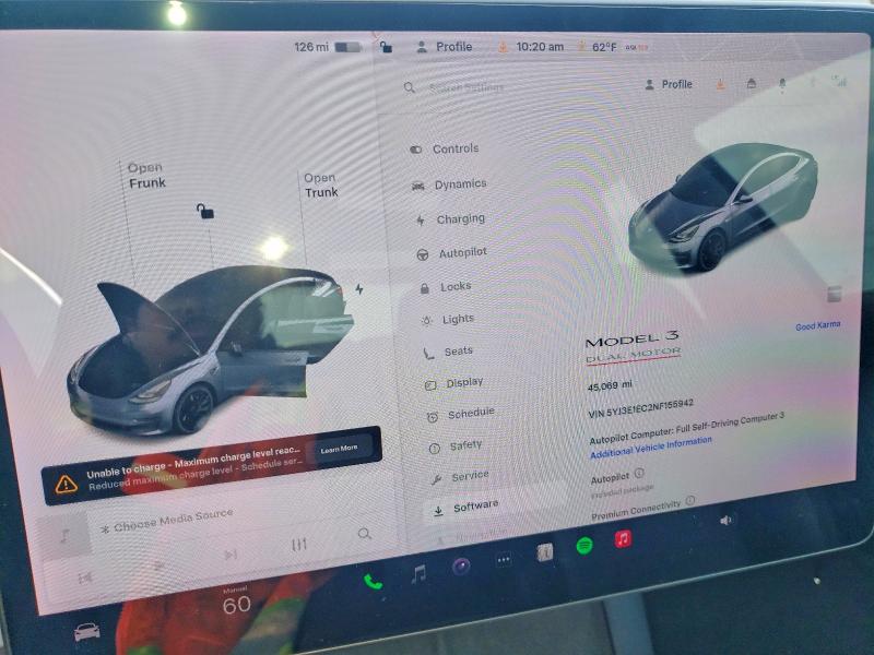 2022 Tesla Model 3 მანქანა იყიდება აუქციონზე, vin: 5YJ3E1EC2NF155942, აუქციონის ნომერი: 74457265
