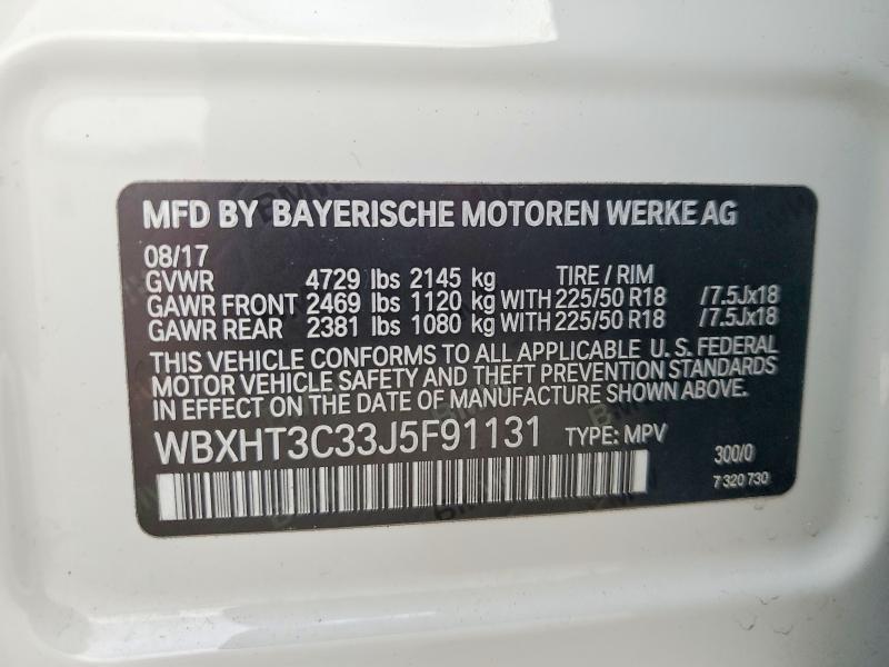 72627875 :رقم المزاد ، WBXHT3C33J5F91131 vin ، 2018 Bmw X1 مزاد بيع