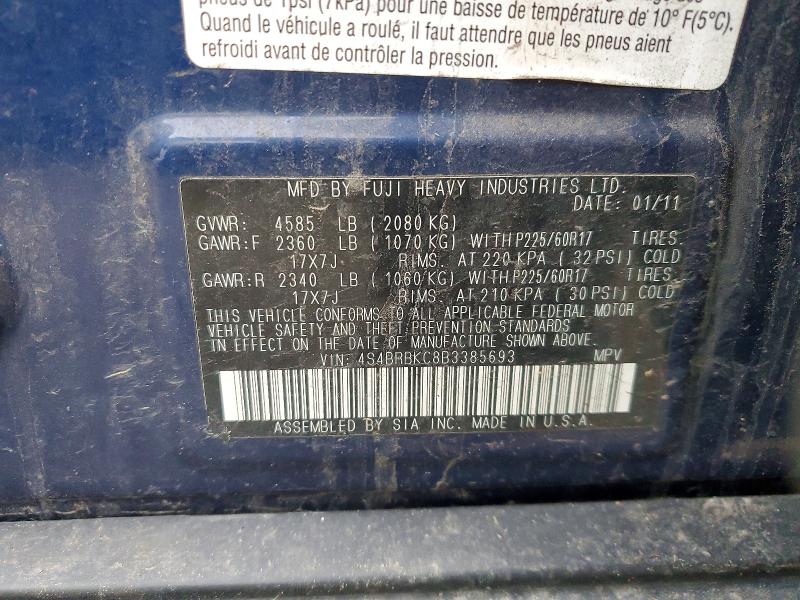 Aukcja sprzedaży 2011 Subaru Outback, vin: 4S4BRBKC8B3385693, numer aukcji: 99886045